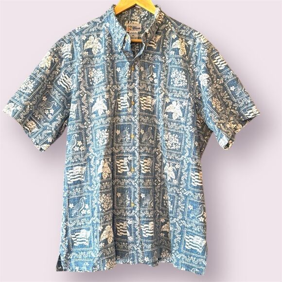 REYN SPOONER Vintage Reverse Print Hawaiian Button Down Shirt - Picture 1 of 10